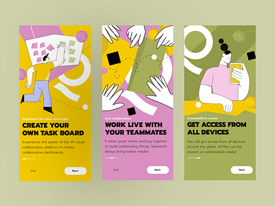 Real-time board app - Onboarding Exploration collaborative app dashboard illustration onboarding onboarding screens realtimeboard splash splashscreen