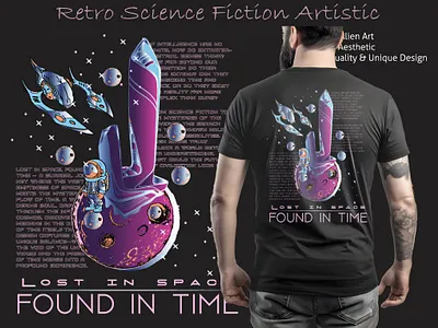 Futuristic Sci-Fi T-Shirt & Space Illustration design found in time graphic design illustration t shirt t shirt design tshirt design vintage style