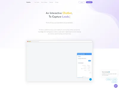 Landing Page for Chatbot Builder — Formito bootstrap chatbot landing landing page one page design one pager page saas startup template webapp