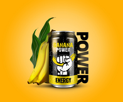 Banana Power Energy adobe banana behance brand design dribbble energy graphic design illustrator inspiration lubossito merch mockup nature photoshop power product product design vector yellow