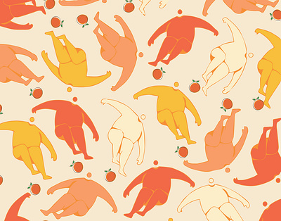 Nude Foodie Branding Pattern character illustration orange vector