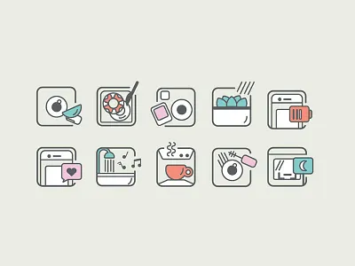 Daily Routine Icon Set design flat icon icon set iconography illustration