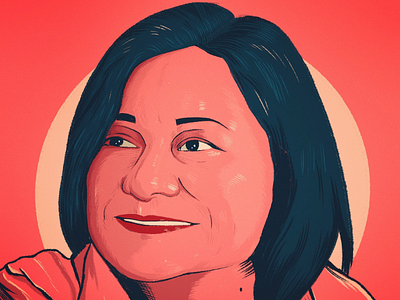 My mom for Mother's Day. illustration mom red simple