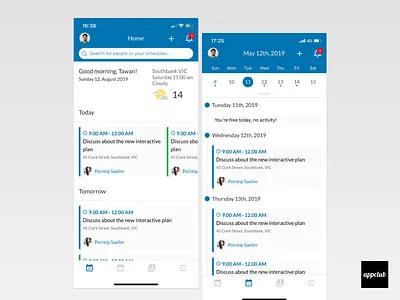 Personal calendar app app calendar calendar design ui ux