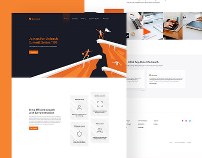 Outreach Landing Page design figma landing page landing page design outreach photoshop ui ux web webdesign