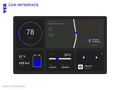 Daily UI Challenge - 034 - Car Interface adobe xd car interface dailyui uidesign uxdesign