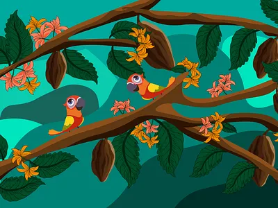 Cacao Forest art design flat flat art illustration minimal vector