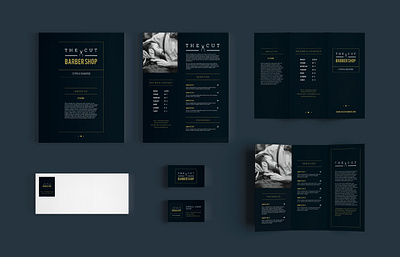 Barber Branding barber beard brand branding brochure business card hair identity design leaflet trifold visual identity