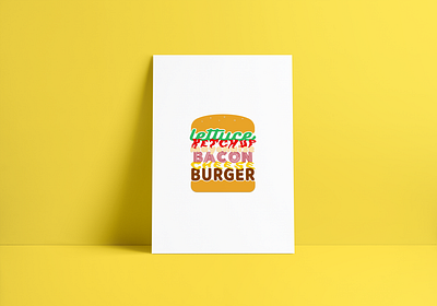 Typography Burger Poster burger fun poster t shirt tee teeshirt tshirt typogaphy