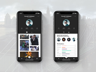 User Profile I Daily UI #006 concept design gotham iphone mobile penguin ui ui ux user experience user interface ux vote