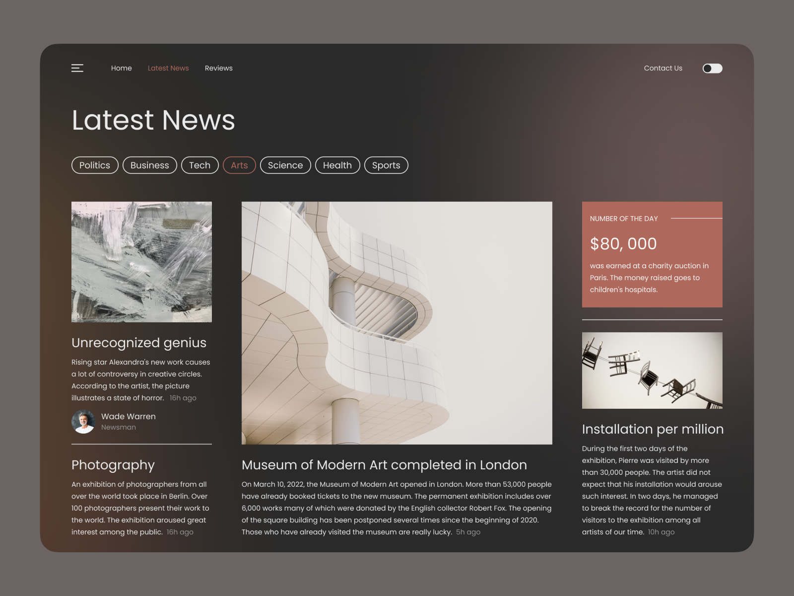 Online News Website by Dmitry Lauretsky for Ronas IT | UI/UX Team on ...