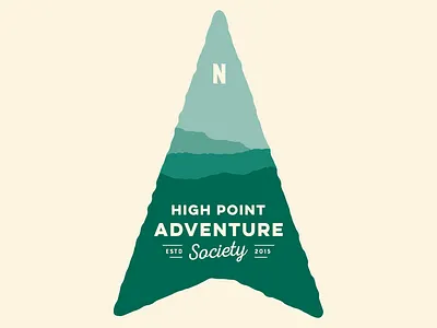 HP Adventure Society adobe adobe illustrator branding compass green logo lunchdesignco mountains outdoor type typography