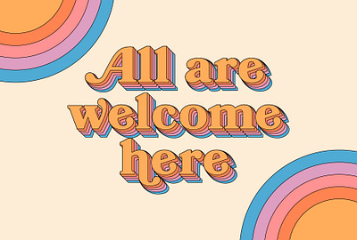 all are welcome here design illustration typography