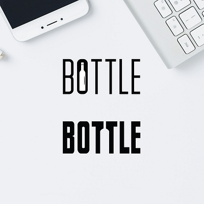BOTTLE - Negative Space Mark black bottle logo logo design logomark logos logotype minimal minimal logo minimalism modern logo negative space logo negativespace
