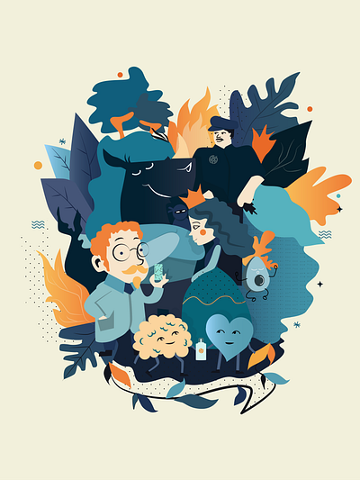 emily halloween flat illustration minimal vector web website