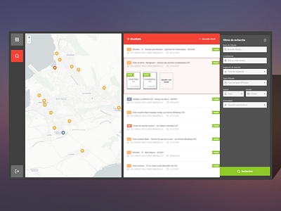 Webapp - map search engine browse design document filters leaflet list map results search search engine ui ux webapp webdesign