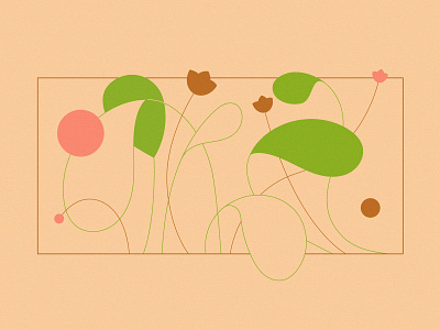 Leafs, flowers and circles design drawing exploration illustration