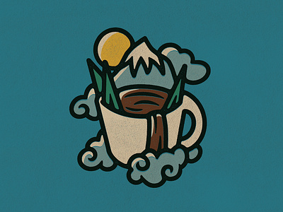 CampCup art coffee design drawing graphic design icon illustration logo mountain nature patch simple vector