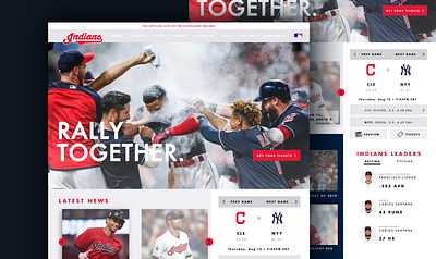 Cleveland Indians MLB Website Redesign cleveland creative grid landing page layout mlb redesign sports typography ui uidesign uxdesign website