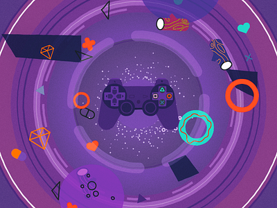 PlayStation Joystick art design game illustration joystick minimalist motion play player playstation vector