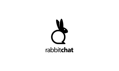 RABBIT CHAT animal bunny cartoon character chat communication cute design graphic icon illustration isolated logo rabbit sign silhouette social symbol talk vector