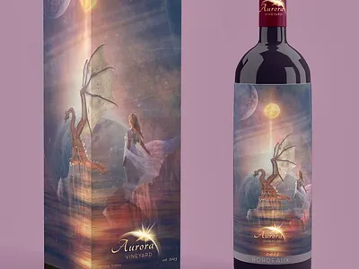 Dragon Wine Label Mockup composite image design logo photoshop
