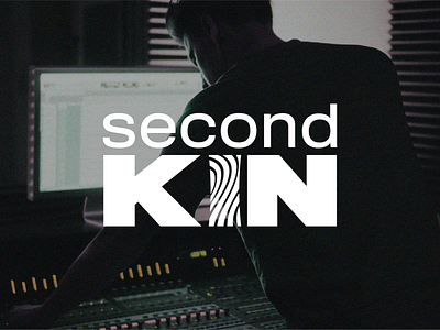 Second Kin branding fingerprint logo music production company studio tree typography vector