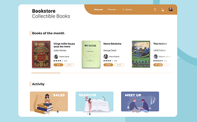 #2 Bookstore web design blue books bookshop bookstore brown dailyui design design challenge minimal web design ui uiux web ui webdesign