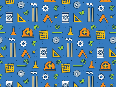 Encamp Pattern blue calendar environmental hard hat health icon pattern oil oil can pattern safety