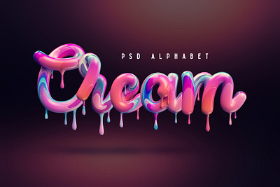 Cream Alphabet abc alphabet candy cream design dessert font food illustration isolated letter lettering liquid melt set sweet symbol text type typography