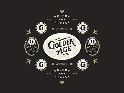 Golden Age Vintage Elements brand branding g golden leather logo logo design western