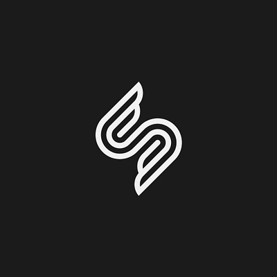 Flying S logo concept angel bird logo monogram s typography wings