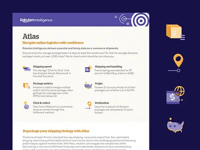 Rakuten One-Pager with Custom Icons adobe illustrator brand and identity design icon illustration typography vector