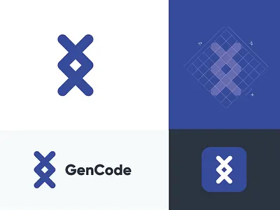 Gen + Code Colorful Logo Concept branding code design icon illustration logo logo design logotype typography