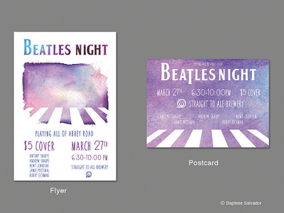 Beatles Night: Abbey Road concert design digital illustration flyer illustration postcard poster vector watercolor