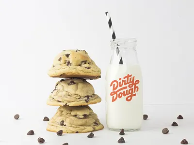 Dirty Dough Branding branding cookies handlettering logo restaurant script sugar typography