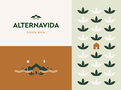 retreat brand exploration brand design branding design icon illustration logo tropical typography