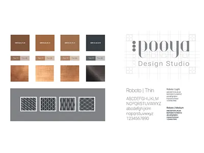 Pooya branding colour and texture colour concept copper logo personal branding pooya texture
