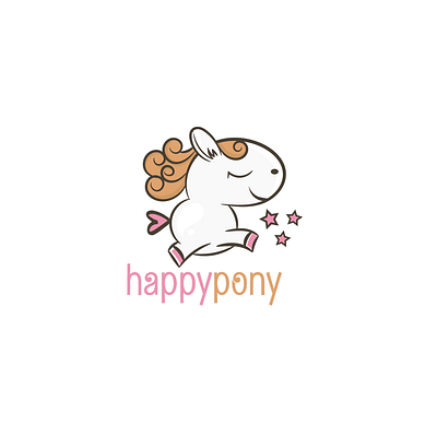 Happy Pony branding cartoon character colorful creative design illustration logo mascot unicorn