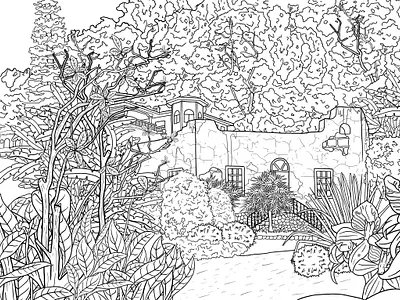 Landscape | coloring book. black and white coloring book coloring page illustration landscape line line art linea lineart photoshop