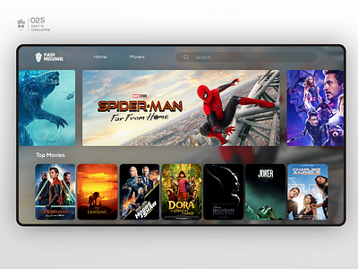 TV App | Daily UI Challenge 025 100daychallenge challenge design movie app movies tv tv app ui uidaily ux website