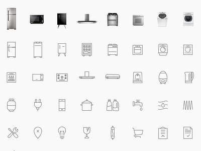 Brastemp Iconography appliance fridge home icon machine oven washing