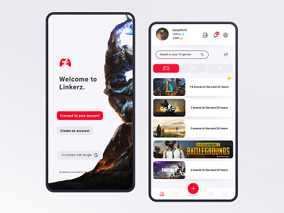 Linkerz - Mobile App app app design application clean clean design clean ui debut design minimalist minimalist design mobile app mobile design mobile ui modern modern design ui video game video games videogame videogames