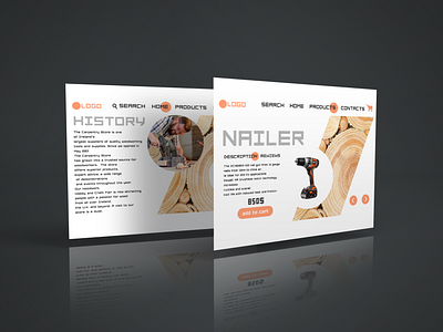 Website design carpentry equipment orange ui ui ux ui design webdesign website
