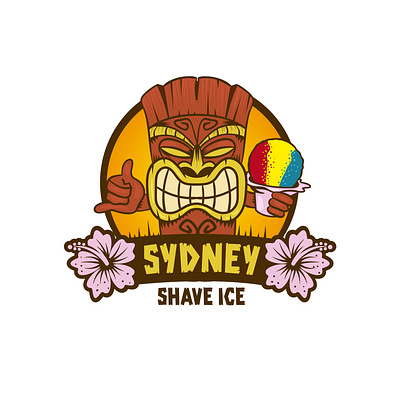 Sydney Shave Ice branding cartoon character colorful creative design hawaii icecream illustration logo mascot shave ice sydney tiki