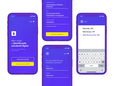 National Student Identity - Register education id identity purple register registration form student ui ux