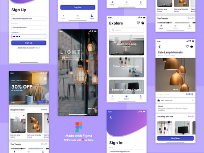 Light - Best Lamps Shopping App shopping ui lamps app design