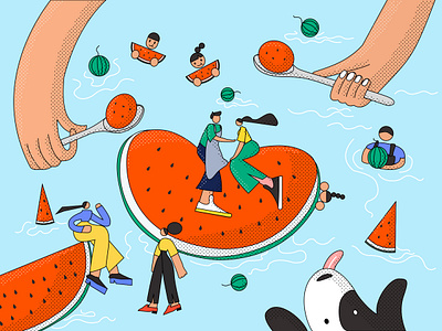 Watermelon and summer—2 design illustration ui 插图