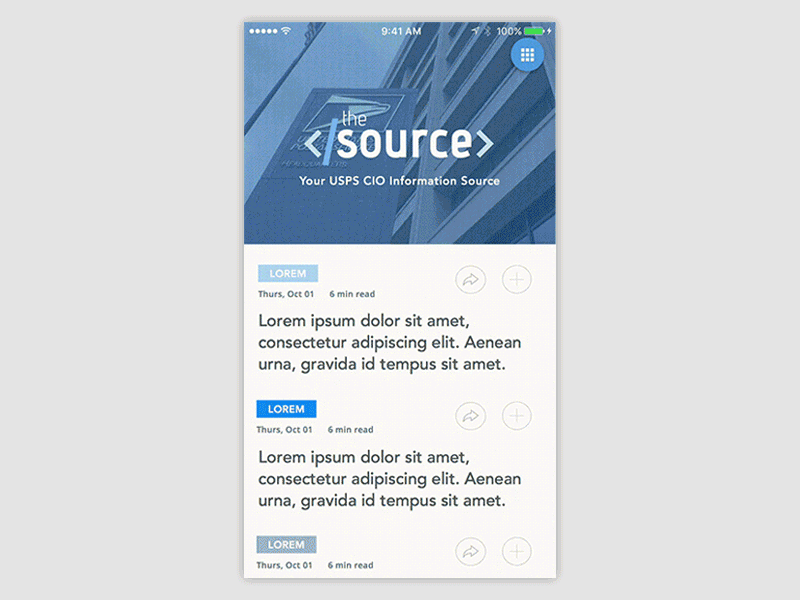 The Source: Newsletter Concept App animation app flip news