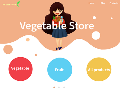 Shop vegetable illustration ui web design